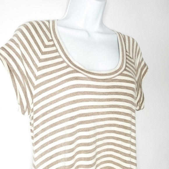 3 for 30! SALE Max Edition Striped Short Sleeve Assymetrical Tunic Top NWT Sz M - Picture 3 of 12